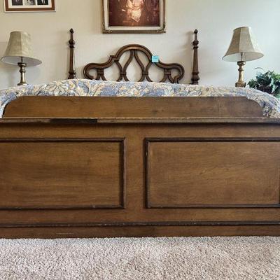 Wooden Blanket Chest
measuring 49.25" wide, 15" deep, and 23" tall
$100.00
