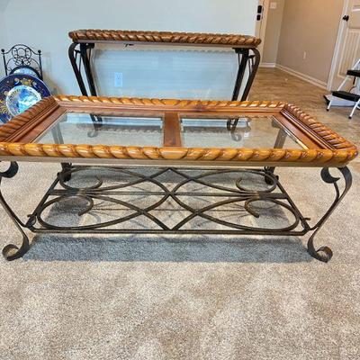 Three Matching Tables
Coffee Table measuring 49." wide, 18" tall, and 31" deep
 $125