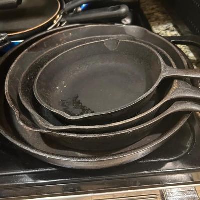 Cast Iron • Skillets • $12, 16.50, 27, & 27