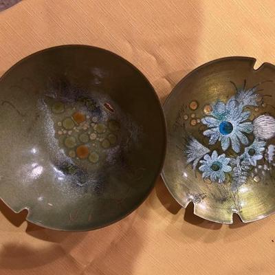 Sasha Brastoff • Enamel on Copper • 1960’s • Ash Trays • 6.5”dia • $19.50 ea