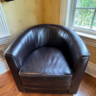 Pair of leather swivel chairs 