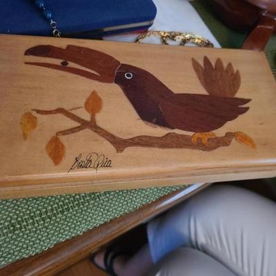 Inlaid trinket box - souvenir of Costa Rica