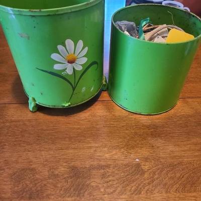 Vintage tin flowerpots