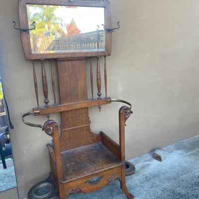 antique hall tree