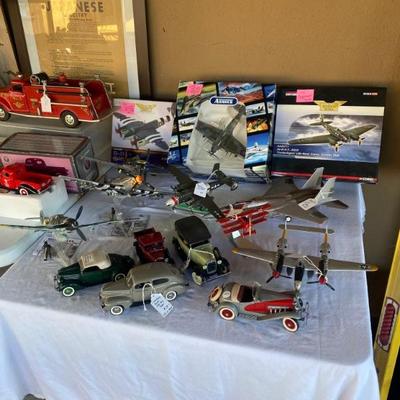 model planes, cars