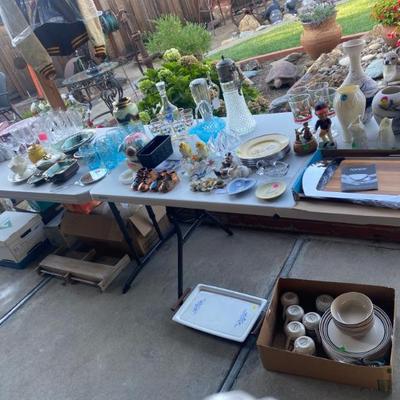 lots of crystal, glass, porcelain collectibles