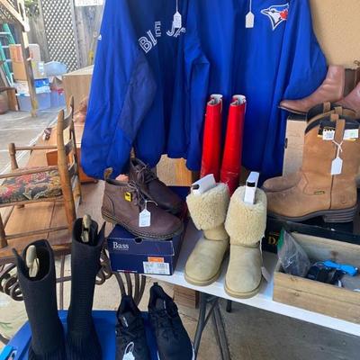 lots of boots and tennis shoes