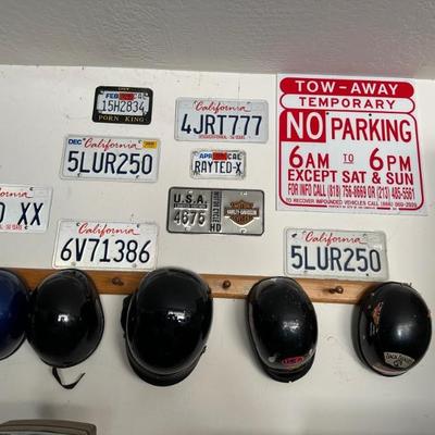 License plates and helmets 