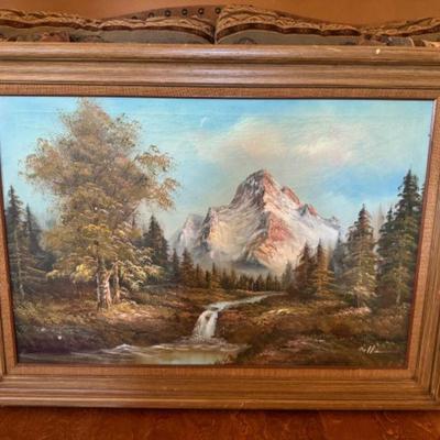 Oversized Large Original Mountain Landscape Painting	