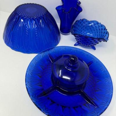 ﻿Vintage Cobalt Serving & Decorative Glassware Collection	