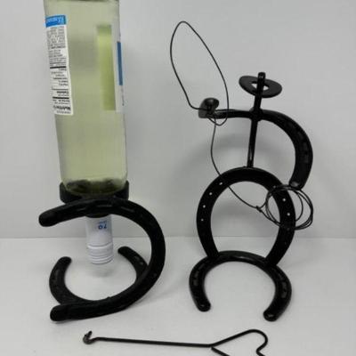 Horseshoe Man in Cowboy Lasso Design + Wine Bottle Holder	