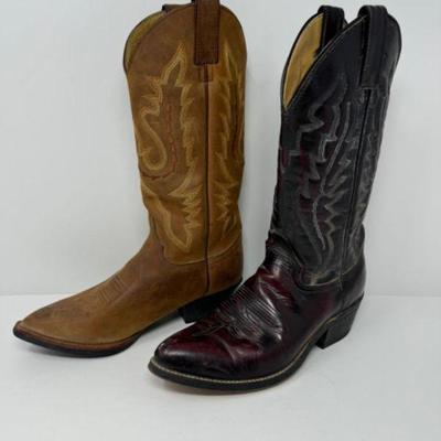 Two Pairs of Women's Western Boots: Justin Boots & Other	