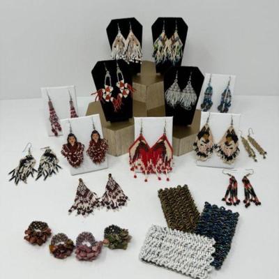 Hand-Beaded Native American Inspired Earrings & Jewelries #1	