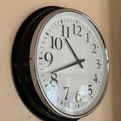 Oversized Silent Metal Framed Glass Wall Clock	