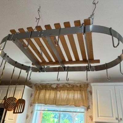 Calphalon Oval Pot Rack w/ Copper Cookware Tools	