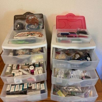 Massive Collection of Seed Beads w/ Crystals & Stones	
