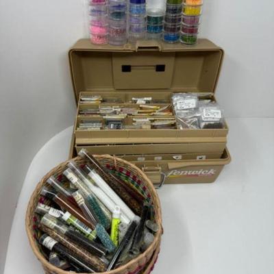 Fenwick Tackle Box Filled w/ Assorted Hardies Beads for Jewelry Making	