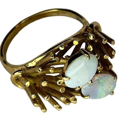 14k Gold and Opal Birds Nest Ring