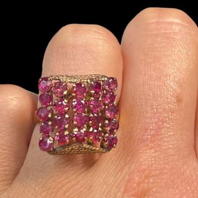 Vintage 14k Gold and Ruby Cocktail Ring