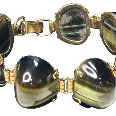 14k Gold and Tiger's Eye Bracelet