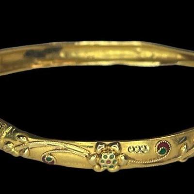 18k Gold Indian Bangle Bracelet