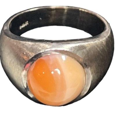 14k White Gold and Coral Ring