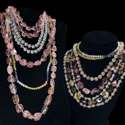 Collection Assorted Semi Precious Stone Necklaces, Some 14k Gold