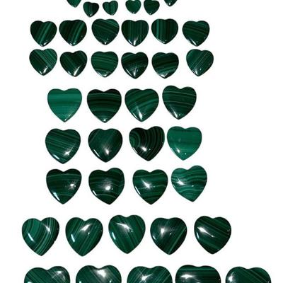 Collection Heart Shaped Malachite Stones