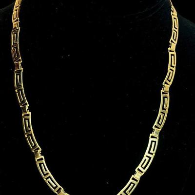 14k Gold Greek Key Link Chain
