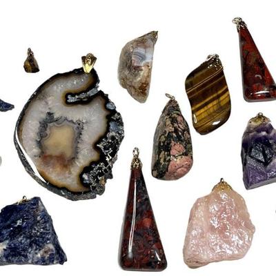 Collection Amethyst, Geode, and Agate Pendants