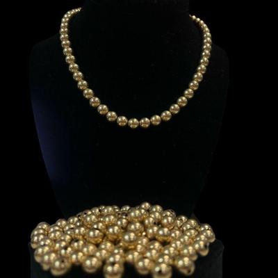 Collection Gold Filled Ball Beads and Necklace