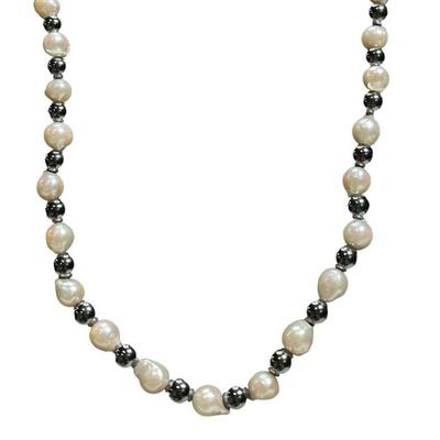 14k Gold, Cultured, and Tahitian Pearl Necklace