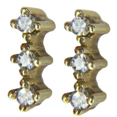 14k Gold and Diamond Earrings, Vintage