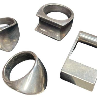 Collection Sterling Silver Modernist Rings
