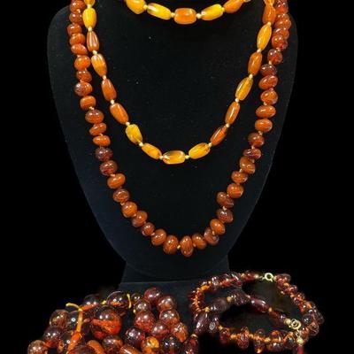 Collection Vintage Amber Necklaces, Bracelets, Strands