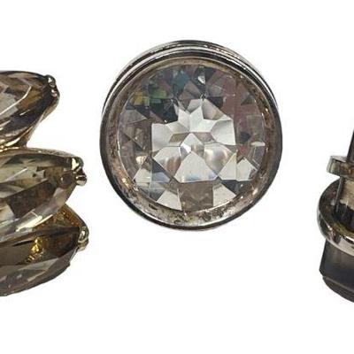 Three Sterling Silver and Assorted Stone Rings