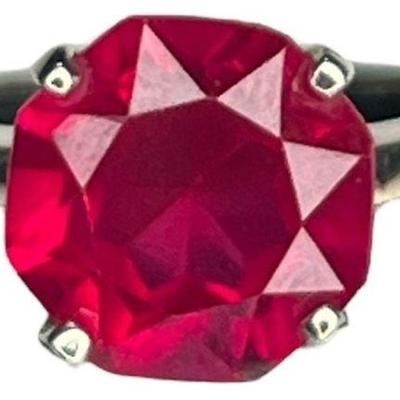 14k White Gold and Ruby Ring