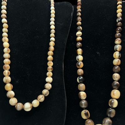 Two Vintage Horn Bead Necklaces