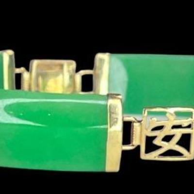 14k Gold and Jade Bracelet
