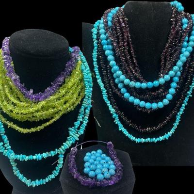 Collection Tumbled Semi Precious Stone Strands