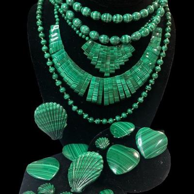 Large Malachite Jewelry Collection