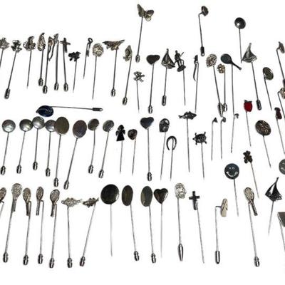 Collection Some Sterling Silver Figural Stick Pins