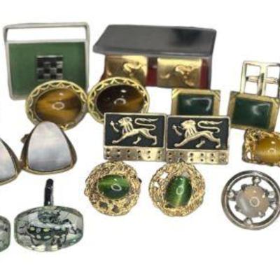 Large Collection Mens Cufflinks, Tie Clips