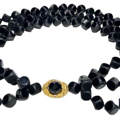 Onyx Multi Strand Choker Necklace