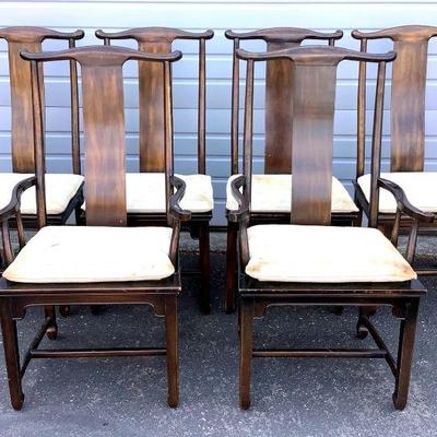 DARE237 Drexel Heritage Dining Room Chairs	6 chairs, 2 are captain chairs.
