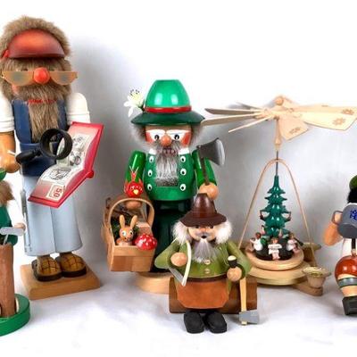 GRLI209 German Nutcrackers & Incense Burners	Richard Glaesser Angels Christmas Tree Pyramid. Christian Ulbricht Octoberfest Incense...