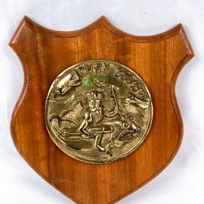 TEMA219 Vintage Historical Cusk Submarine Brass Plaque	A pioneer in the missile field, she was the 1st submarine to launch a guided...
