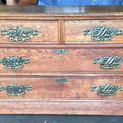 DARE246 Antique Dresser	1870's-1890's antique wood dresser. Drawers have pin & cove dovetail joints. This is a very heavy item.
