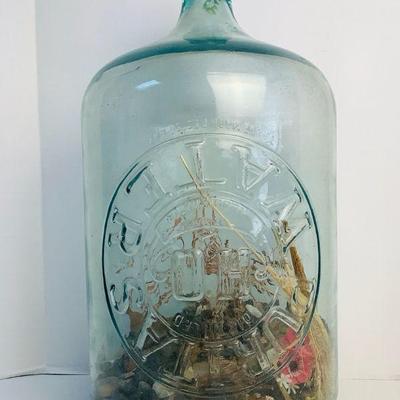DEJE603 RARE Puritas H20 Water Bottle C.1925	Purita 5 gallon H2O water jug c.1925
