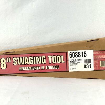DEJE230 18” Swaging Tool	Looks to be hardly used. 4 different size slots. Made out of steel.
